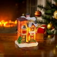 thumbnail image 4 of LED Glowing Christmas Cottage,Christmas Decorations Resin Snow Village Desktop Ornament with Warm White Light, Night Light for Holiday Decor, Shelf Table Display, and Festive Home Centerpiece, 4 of 4