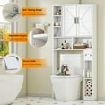 thumbnail image 2 of Winkalon Over The Toilet Storage Cabinet, Farmhouse Storage Cabinet Over Toilet with 2 Barn Doors & Toilet Paper Holder Stand,Home Space-Saving Toilet Rack for Bathroom,Restroom,Laundry, 2 of 7