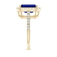 thumbnail image 3 of ANGARA Lab Grown 3.4 Ct Emerald-Cut Blue Sapphire Halo Ring for Women in 14K Yellow Gold (Size-10x8mm) | September Birthstone, Anniversary, Jewelry Gift for Women | Lab-Grown Blue Sapphire Ring, 3 of 8