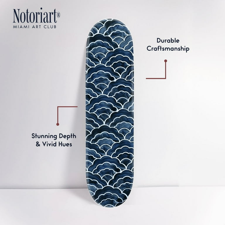 Blooming Waves Skateboard, Acrylic Wall Art Die-Cut Easy-to-Hang