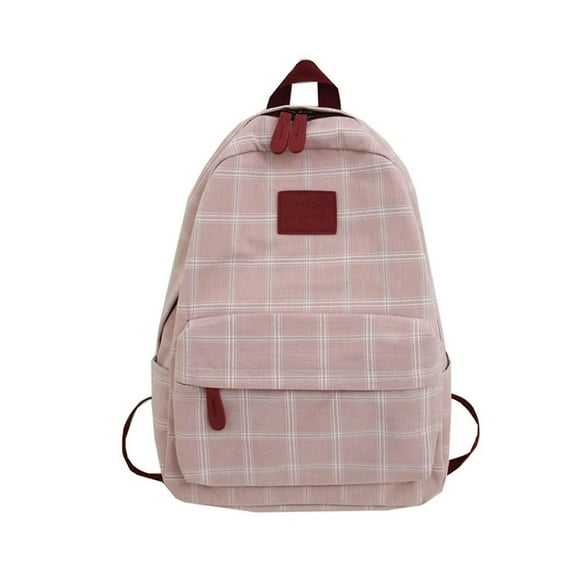 Women's Light Aesthetic Backpack, Plaid School Bag Academia Backpack Laptop Book Bag, Back To School Backpack Supplies, Throwback Plaid, Pink, 30*14*4