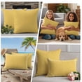 thumbnail image 5 of Pure Yellow Outdoor Pillow Covers, Waterproof Decorative Throw Pillowcases Set of 2, Simple Solid Color Couch Cushion Cases with Zipper for Outside Patio Garden Sofa 18"x18", 5 of 9