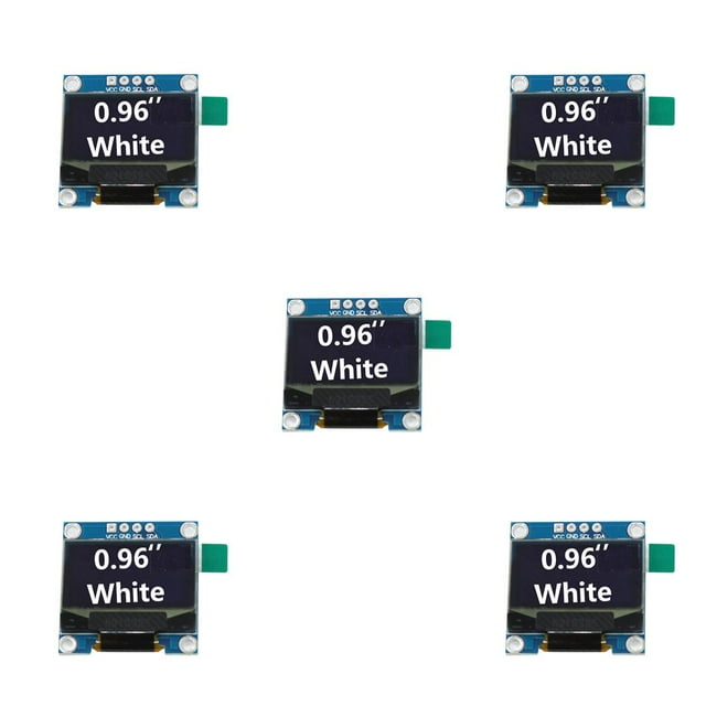crativent Écrans OLED 0,96 Po Module d'Affichage 4 Broches Carte de Circuit Pièces de Remplacement Blanc 5 Ensembles