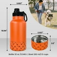 thumbnail image 2 of AGH 32oz Water Bottle with Detachable Bowl, Portable Dog Water Bottle Food Feeding, Double Wall Vacuum Flask Stainless Steel Dog Travel Water Bottle for Walking and Hiking, Orange, 2 of 9