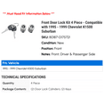 thumbnail image 2 of Front Door Lock Kit 4 Piece - Compatible with 1995 - 1999 Chevy K1500 Suburban 1996 1997 1998, 2 of 2