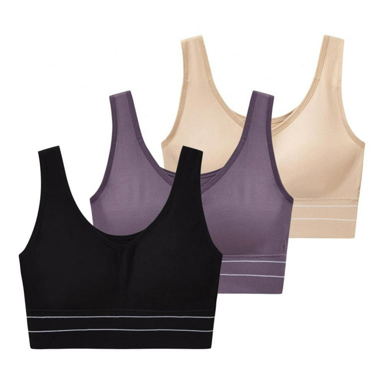 Xmarks 3 Packs Women's Latex Cup Shockproof Sports Bra Plus Size Yoga  Sports Bra Running Sports Underwear 