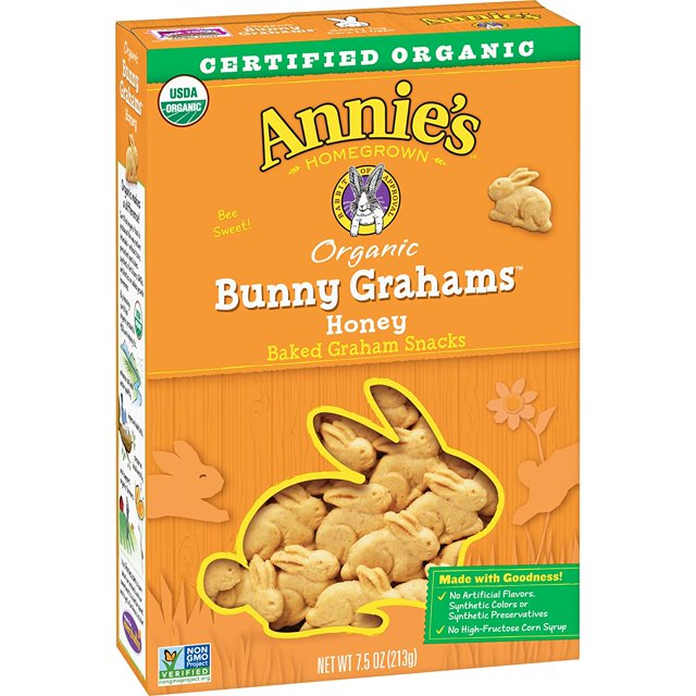 Annie's Homegrown Bunny Grahams Baked Snacks Honey 7.5 oz Pack of 2