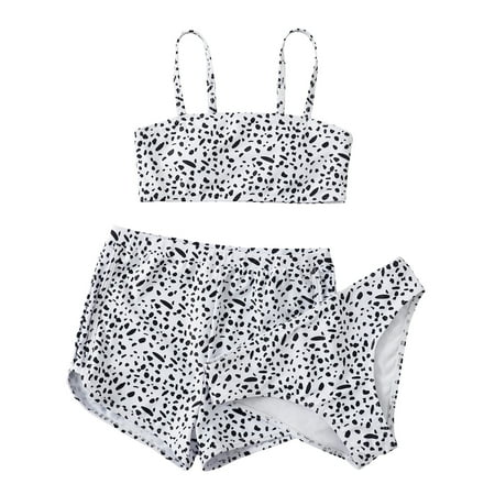 

nsendm Swim Suit Size 12 Girls Ruffles Swimwear Outfits Hollow Bikini Summer Kids Plain Girls Swimsuit White 8 Years