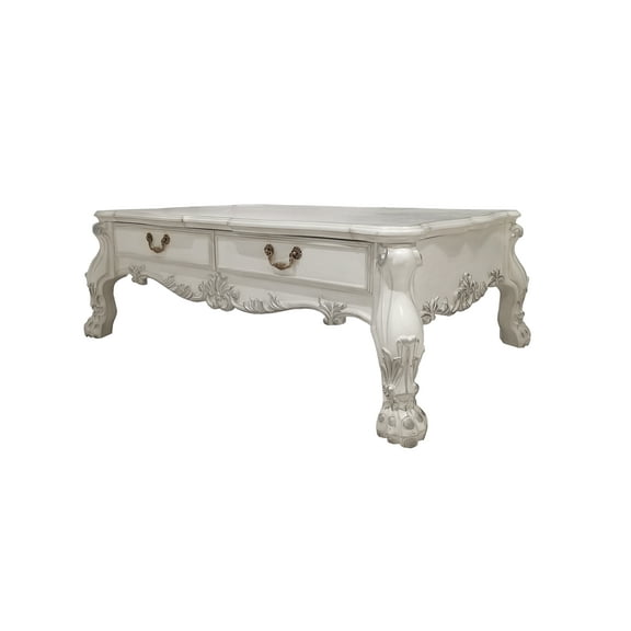 ACME Dresden Coffee Table, Bone White Finish