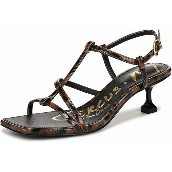 Circus NY by Sam Edelman Women's Jaida Strappy Heeled Sandal Cognac/Black 6.5M