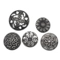thumbnail image 2 of 50 Uds. de botones s de Color plateado , forma redonda, patrón de flores, botones de Metal grabados para costura artesanal DIY Baoblaze Botones de plata antiguos, 2 of 7