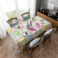 thumbnail image 4 of Happy Easter Rectangle Tablecloth, Spring Bunny Eggs Flower Sage Green Plaid Waterproof & StainResistant Tablecloth, Washable Oil-proof Table Cover for Dining/Party/Wedding/Camping/Buffet 60x84 In, 4 of 9