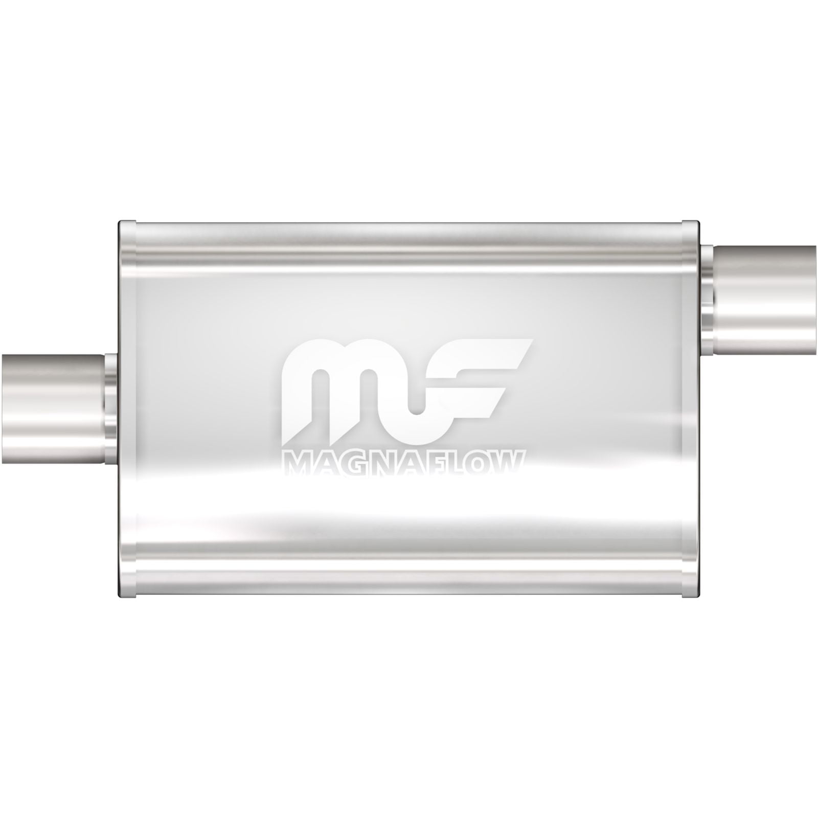 MagnaFlow Performance Exhaust Muffler 11225: 2.25"/2.25" Inlet/Outlet, 4x9x14" Oval, Stainless Steel, Satin Finish