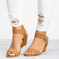 thumbnail image 5 of IUJSOY Heels for Women Open Toe Dress Shoes Platform Wedge Sandals Buckle Ankle Strap Pumps, 5 of 9