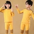 thumbnail image 4 of KYAIGUO 2-14T Boys Girls Autumn Thermal Underwear Set 2PCS Double Brushed Thermal Top and Bottom Set Soft Antimicrobial Long Johns Sets for Toddler Kids, 4 of 9