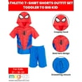 thumbnail image 4 of Marvel Spider-Man Hooded Athletic T-Shirt and Mesh Shorts Outfit Set Toddler to Big Kid, 4 of 5