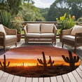 thumbnail image 4 of Round Rug 6Ft Washable Non-Slip, Western Cactus Sunset Circle Area Rugs for Living Room Bedroom, Modern Abstract Art Retro Indoor Floor Mats Carpet Runner for Home Decor Aesthetic, 4 of 8