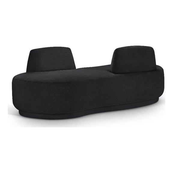 Meridian Furniture Argyle Black Chenille Fabric Chaise/Loveseat
