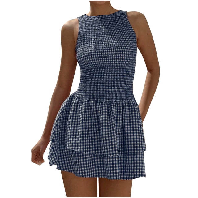Vestido de Verano de Manga Corta con Cuello en V Vestido de Puff a Damas, Vestido de Verano Casual de Rodilla para Fiestas Y Bodas
