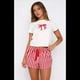 thumbnail image 4 of Conjunto de Pijama para Mujer Y2K, Conjunto de Pijama para Niña, Camiseta de Corta, Top Corto Estampado y Pantalones Cortos, Conjunto de Pijama de 2 Piezas. S, 4 of 10