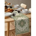 thumbnail image 3 of Sage Green Burlap Cotton Table Runner 13x108 Inches Long, Southwest Tribal Antique Boho-Chic Farmhouse Farmhouse Table Runners, Outdoor Dining Tablecloths Decor for Baby Shower/Party/Wedding, 3 of 6