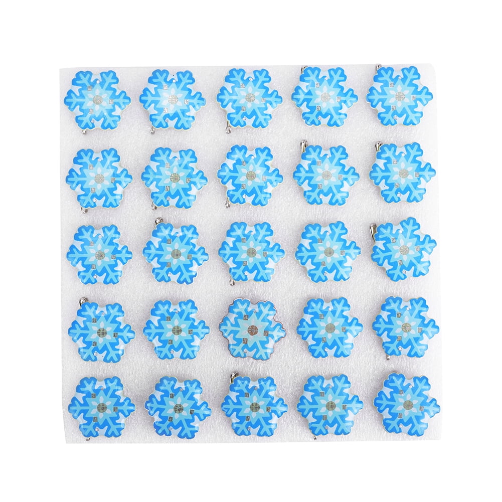 25 Broches LED Bonhomme De Neige - Pins Lumineux Clignotants Pour Noël
