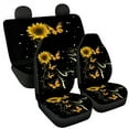thumbnail image 6 of Xoenoiee Sunflower Butterfly Print Car Seat Cover Auto Accessories Set of 4 Pcs, Car Front Seat Protective Cover + Split Bench Cover Backrest Seat Protector Universal Fit, 6 of 7