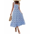 thumbnail image 1 of Vestido largo Zeagoo con estampado floral escalonado, playa hawaiana, talla XL, para mujer, 1 of 6