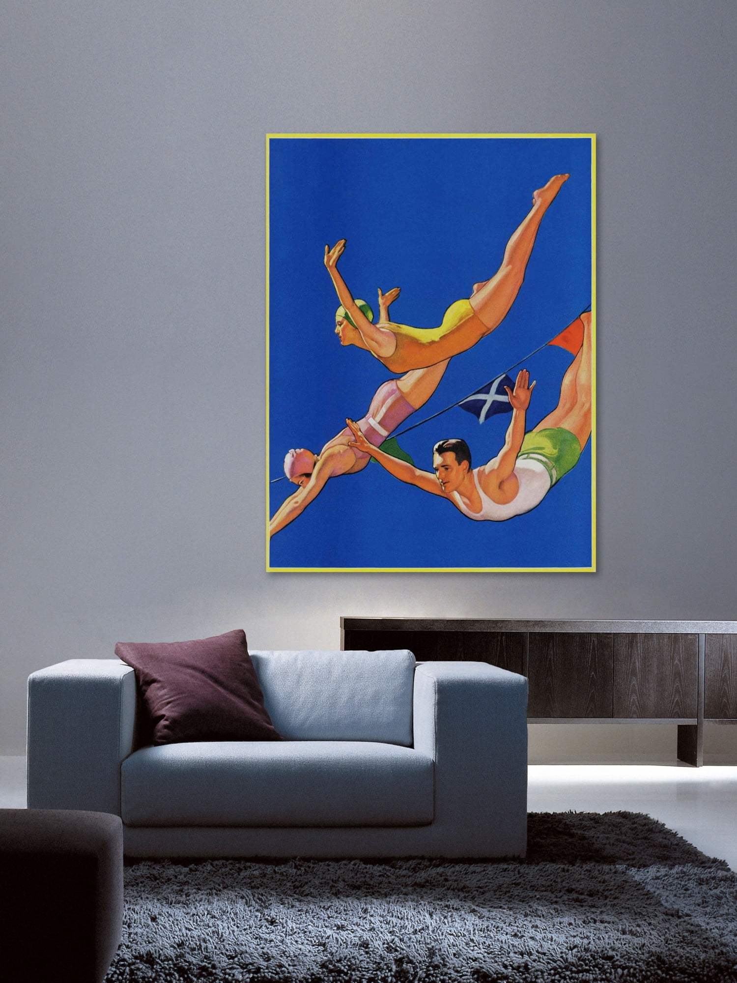 Marmont Hill Diving Women and Man by John Newton Howitt Painting Print on Canvas