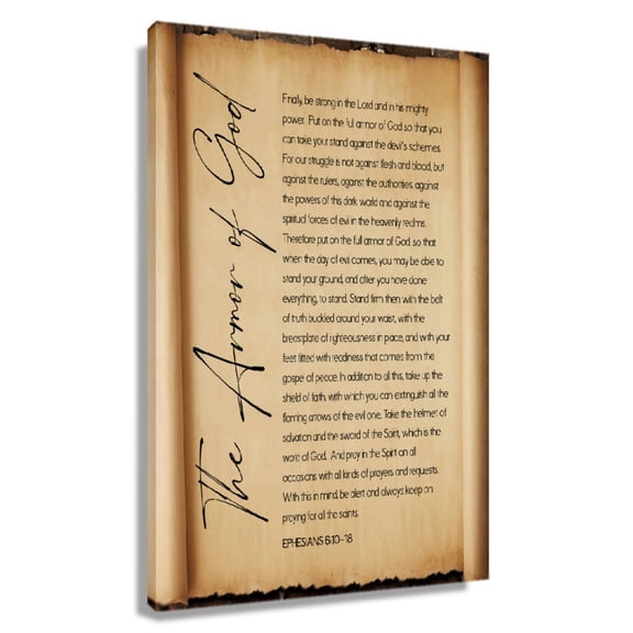 The Armor of God Prayer Ephesians 6 10–18 Bible Verse Wall Art Vintage Scripture Posters Poster Nature Prints on Canvas Bedroom Wall Decor Hallway