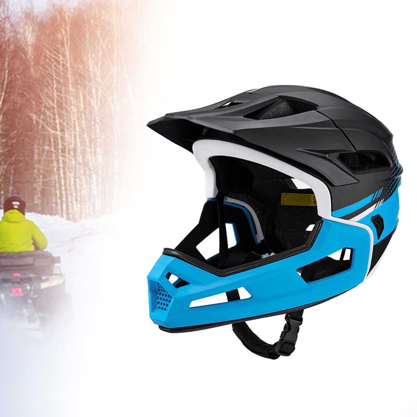 DimyFew Bicycle helmet, full face helmet, bicycle helmet with removable padding, for men Blue Black