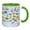Green, variant on Sunshine Waves Ceramic Mug, 11 oz Summer Beach Coffee Cup, Colorful Tea Cocoa Drinkware for Office Dorm Kitchen Travel Gift