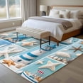 thumbnail image 5 of Ocean Theme Washable Living Room Rugs 5'x8', Anchor Lighthouse Low Pile Throw Large Area Rug Non-Slip Sturdy Edge Binding Carpet for Living Room Kitchen Office, 5 of 9