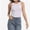 White, variant on Womens Sleeveless Racerback High Neck Casual Basic Ribbed Fitted Tank Top