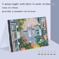 thumbnail image 3 of Yayeee Toggle Light Switch Wall Plate 2-Gang 4.56"x4.48" Decorative Outlet Cover, Floral Seaside, 3 of 7