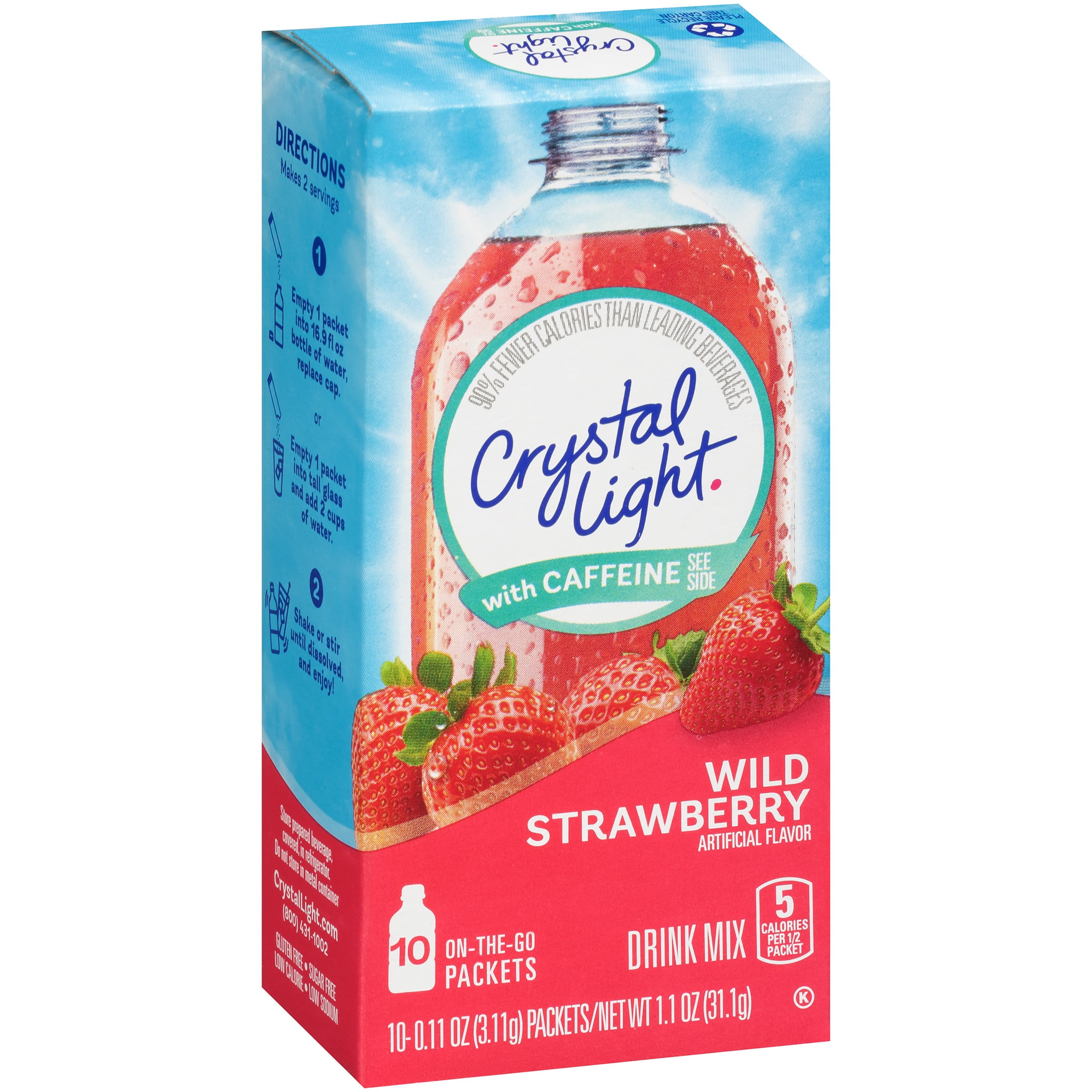 16pk Crystal Light On-The-Go Sugar-Free Wild Strawberry with Caffeine