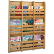 Safco 9-Pocket Bamboo Magazine Wall Rack