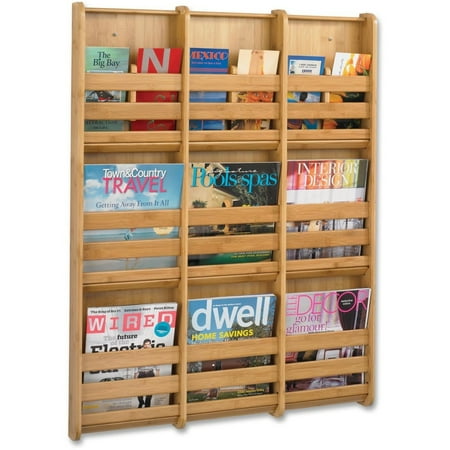Safco 9-Pocket Bamboo Magazine Wall Rack