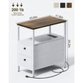 thumbnail image 7 of EvaStar Home 2PCS Side Table with Charging Station, Narrow Nightstand with 2 Drawers, Living Room End Table with Storage, Slim Bedside Table for Small Spaces, White, 7 of 7