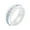 Rainbow White, variant on Unisex Ceramic 8mm Personality Simple Multi-Faceted Rhombic Cut 2 Lines Rows Rainbow Crystal Zircon Inlay Ring Wedding Band White Size 10