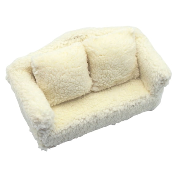 Soft Doll Sized Armchair And Pillow Set For tiny Scenarios Safe Not Fabric Wooden Base