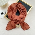 thumbnail image 2 of ZQUUVOU Women's Cotton Linen Lace Scarf Silk Scarf Versatile Neckerchief Head Scarf Bag with Decorative Scarf Orange, 2 of 3
