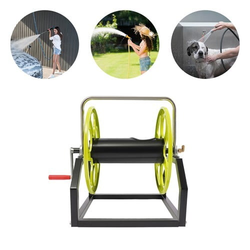 100m/328.1ft Hose Reel, Metal Garden Hose Reel, Hose Rotation Reel, Floor-mounted