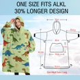 thumbnail image 4 of Oversized Wearable Blanket Hoodie,Rainbow Dinosaurs Tiny Plants Sherpa Blanket Hoodie with Super Pockets,Super Warm Fuzzy Pullover for Women & Men, 4 of 6