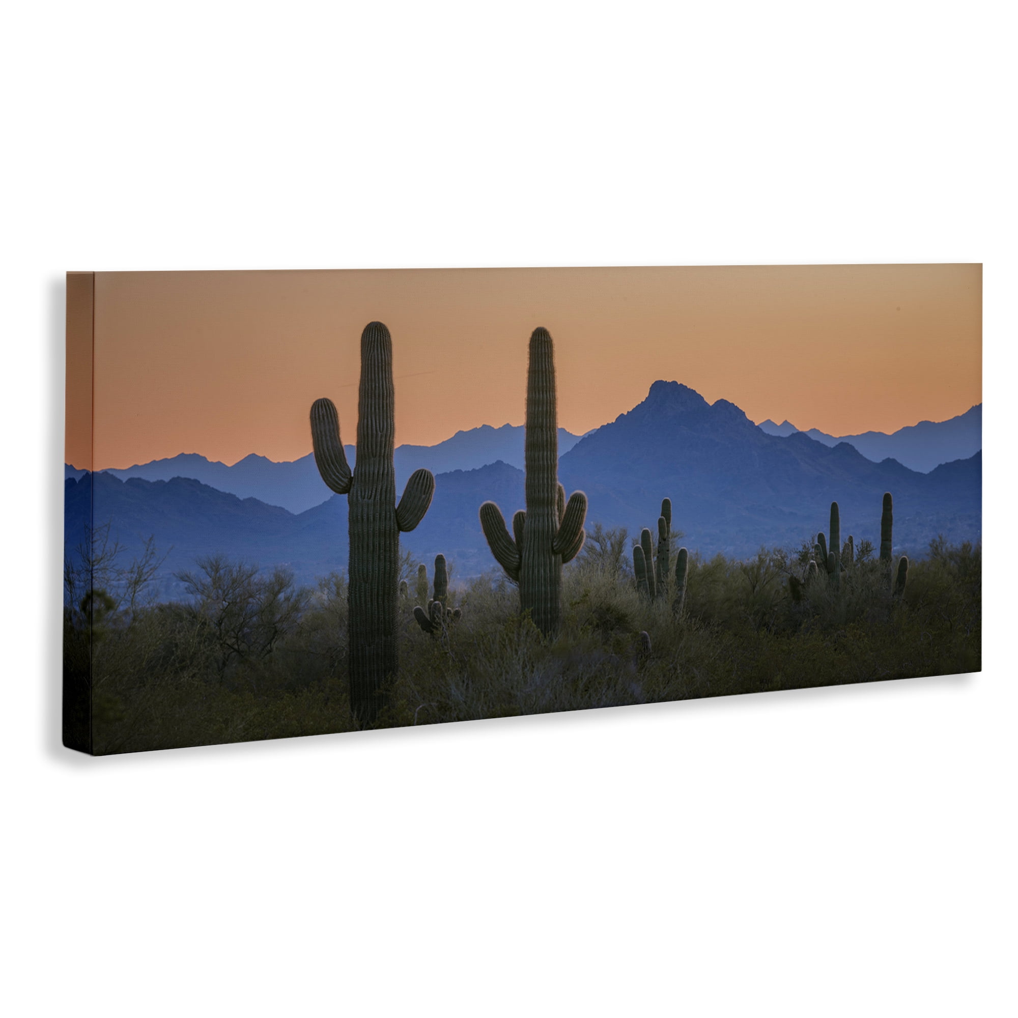 Stupell Industries Contrasting Desert Sunset Landscape & Nature Photography Wrapped Canvas Art Print Wall Art, 24 x 10