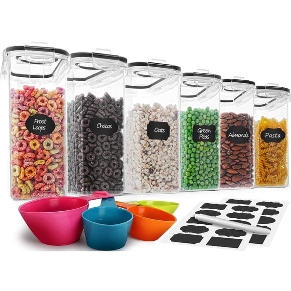 Juego de recipientes para cereales MCIRCO herméticos de 4 litros (135,2 oz), 6 piezas con tazas