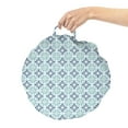 thumbnail image 2 of Moroccan Round Floor Cushion with Handle, Repetitive Mediterranean Inspired Sea Tones Simplistic Illustration, Pillow for Living Room & Dorms, 18" Round, Pale Teal Dark Sky Blue, by Ambesonne, 2 of 4