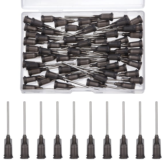 60 Pcs 16G Blunt Tip Dispensing Needle with Luer Lock 1.67 inch Long Gray Plastic Fluid Precision Blunt Needle Dispense Tips