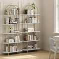 thumbnail image 6 of Arched Bookshelf 5 Tier Book Shelf, Industrial Arch Bookcase, Metal Frame, Curved Tall Bookshelf with Open Shelves for Home Office, Living Room, Bedroom, 6 of 9