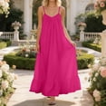 thumbnail image 5 of Yindaity Backless Halter Dress Women's Cutout Backless Maxi Dress Sexy Sleeveless Tight Slip Spaghetti Strap Long Dresses(Hot Pink,S), 5 of 7